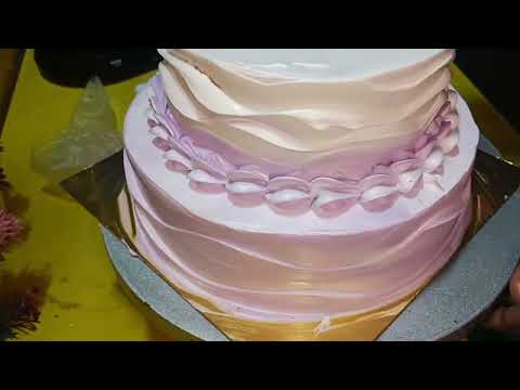 Purple colour 2 tier cake ll purple 💜 colour cake with butterfly 🦋 decoration ll