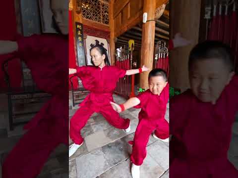 红衫映着亮眸，出拳稳如钉，少年意气，骨里藏风，习武先立心，一身正气生！ #huangyanmartialarts #kungfu