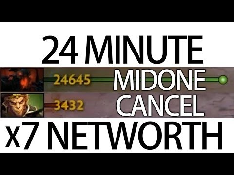 x7 Networth in 24 Minute Pro 9K MMR Shadow fiend by MidOne vs Cancel MK Dota 2