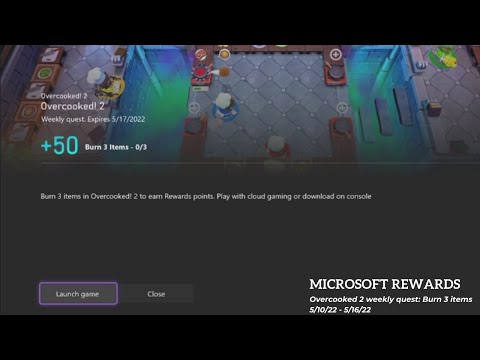 Overcooked! 2 Weekly Quest Microsoft Rewards!