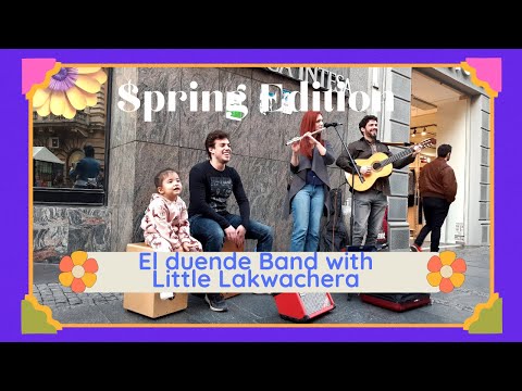 3-year-old girl, a new member of  El Duende Band | Belgrade Street Musicians with a 3-year-old kid