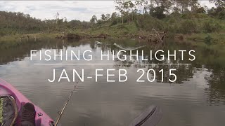 preview picture of video 'Jack, Cod, Carp, Bass, Sharks. Kayak Fishing Brisbane Random Captures On Dragon Kayaks'