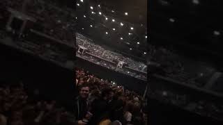 Crowd singing I am the resurrection before Liam Gallagher