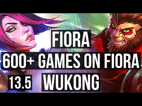 FIORA vs WUKONG (TOP) | 6/0/4, 600+ games, Dominating | KR Master | 13.5