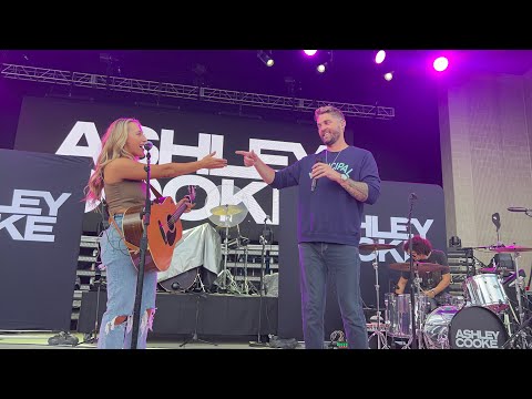 Ashley Cooke and Brett Young perform Never Til Now
