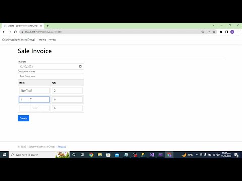 HOW TO CREATE MASTER DETAIL (SALE INVOICE) IN ASP.NET CORE MVC Visual Studio 2022 USING VIEW MODEL