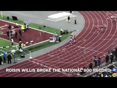 National Track record: Roisin Willis runs 800 in 2:00.03!
