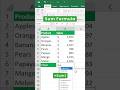 SUM Formula in Excel | Add Total Values #shorts #excel