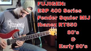 Video thumbnail for Fujigen Strat Guitar from the 80s: ESP 400 Series vs Fender Squier MIJ vs Ibanez RT 650 by Joe Gabaldon