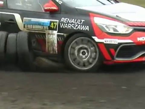 53 Rajd Barbórka Warszawska Byśkiniewicz z oponami pod rajdówką