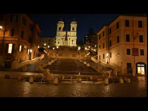 Trinità  dei Monti church, spanish steps and Spain square