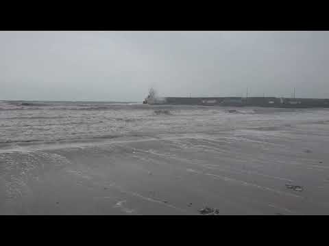 Balbriggan Lighthouse in a Storm 🌊 | Huge Waves and Wild Irish Sea. Ireland Roads views ireland.