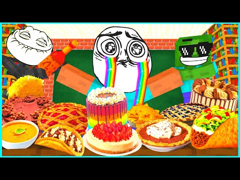 Minecraft Mobs : ALL COOKING CHALLENGE EPISODES (6-9) (Minecraft Animation Parody)