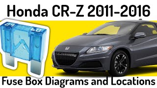 (2011-2016) Honda CR-Z Fuse Box Diagrams and Fuse Panel Locations✅