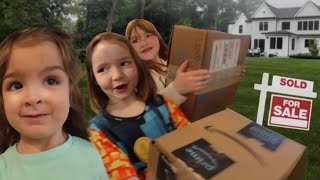 iTS MOViNG DAY!! Adley Niko and Navey pack up boxes for a room switch! our new house & the sign