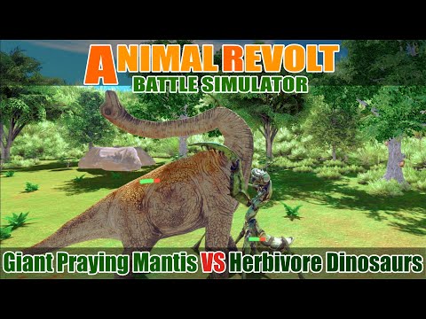 Giant Praying Mantis vs Herbivore Dinosaurs - Animal Revolt Battle Simulator