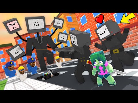 Boop - Monster School : Large TV MAN & SKIBIDI TOILETS vs TV WOMAN & Zombie  Girl - Minecraft Animation