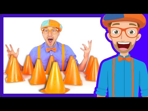 Blippi plays with Construction Cones | Videos for babies
