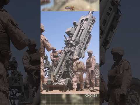 U.S. Marines with Marines artillery Division fire M777 Howitzer
