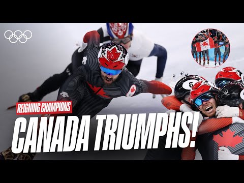 Team Canada’s Thrilling Gold 🥇🇨🇦 | Short Track Speed Skating Mens 5000M Relay | Reigning Champions