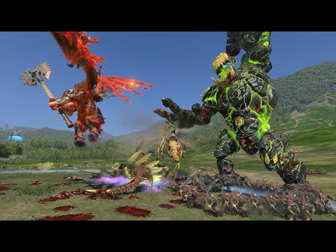Daemons of Chaos vs Greenskins - Massive Battle - Total War Warhammer 3