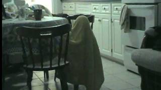 Kid Covers his Face with Blanket (and walks into things)