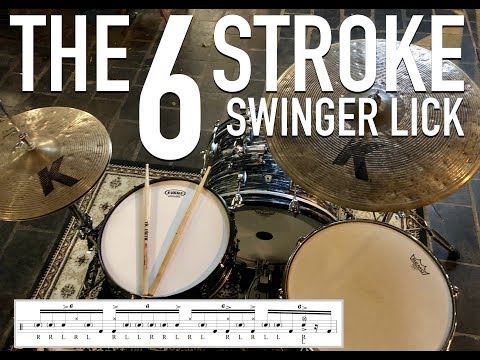The 6 Stroke Swinger Lick + Groove - Drum Lesson ny Nick Bukey