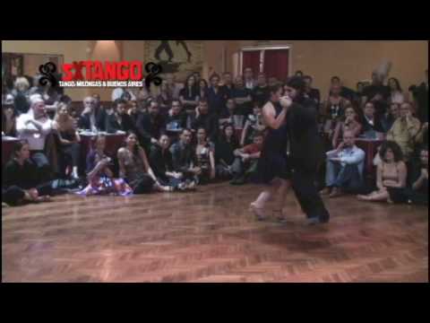  Fernando Sanchez  and  Ariadna Naveira  are  dancing  to  the  vals  "  Tu Olvido  "