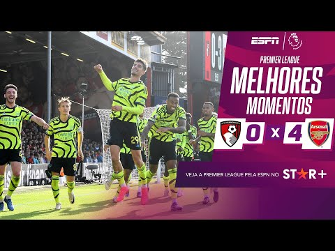 Gols e lances de Bournemouth x Arsenal