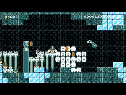 The ice cave of DOOOM! by Luke - SUPER MARIO MAKER - NO COMMENTARY 1AW