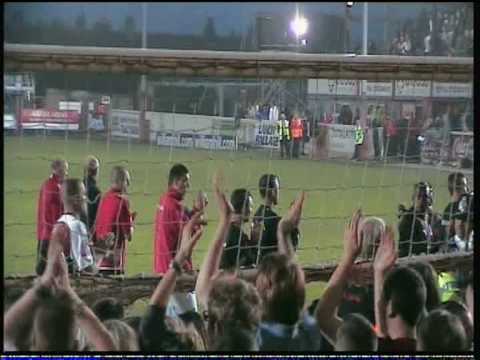Morecambe v Dag & Red from the North Stand & on the pitch