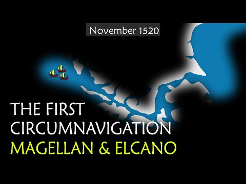 The First Circumnavigation of the Earth by Magellan & Elcano - Summary on a Map