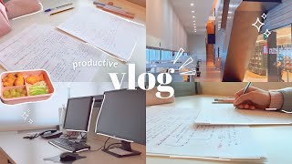Productive day VLOG🌱working and studying 👩🏻‍💻lunchbox 🍱coffee☕️life of a student in Madrid🎧