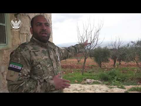 مقابلة مع الناطق الرسمي للجيش الوطني السوري الرائد محمد حمادين في قرية الخالدية في عفرين