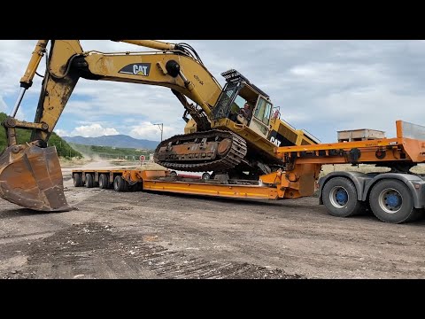Loading And Transporting The Caterpillar 385C Excavator - Fasoulas Heavy Transports