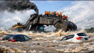 Car Swept Into a Raging River! Extreme Rescue & Heavy Machinery Compilation