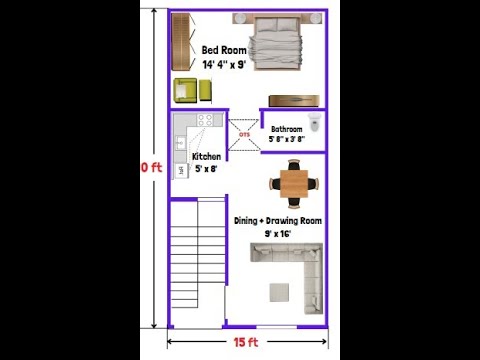 15x30 House Plan 15 x 30 Ghar Ka Naksha Small House Plans Design 450 sq ft house Plans