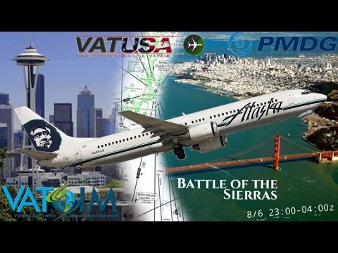 PMDG 737-900 flies KSEA to Flightbeam KSFO on Vatsim