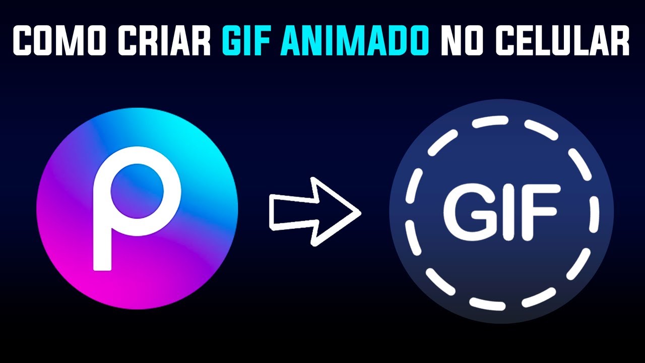 Como fazer GIF Animado pelo celular com o app PicsArt | GIF simples com texto, imagens animadas