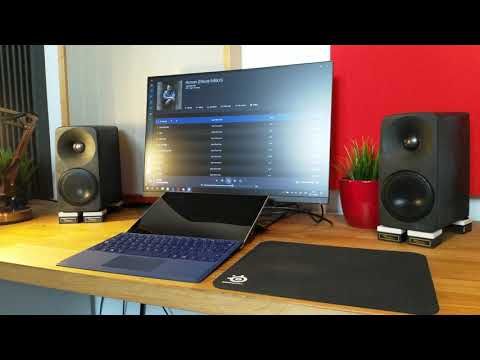 Aurelia Aniara DSPe active loudspeakers, KingRex DAC, Windows 10 PC.