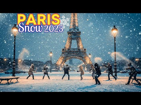 23 November 2025 – Paris Snow Walk ❄️ 4K HDR | Late Night Snowfall in Paris