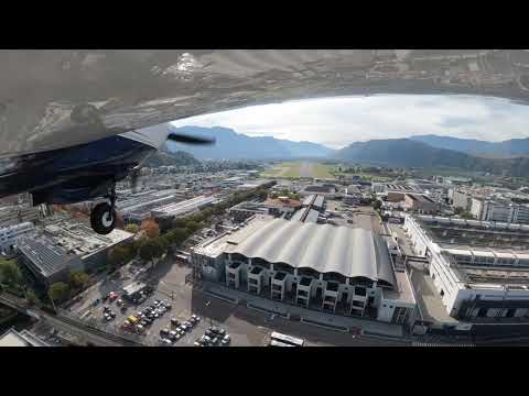 Mooney Ovation Approach over Bolzano for landing on Runway 19 (regular speed video)