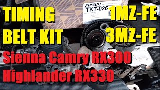 Toyota V6 Timing Belt Kits - 3mz-fe 3.3 liter and 1mz-fe 3.0-liter - Aisin TKT-026 and TKT-024