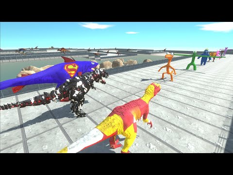 KINGSHARK SUPERMAN  TEKREK SPIDERMAN  INDOMINUSREX IRONMAN DEATHRUN - Animal Revolt Battle Simulator
