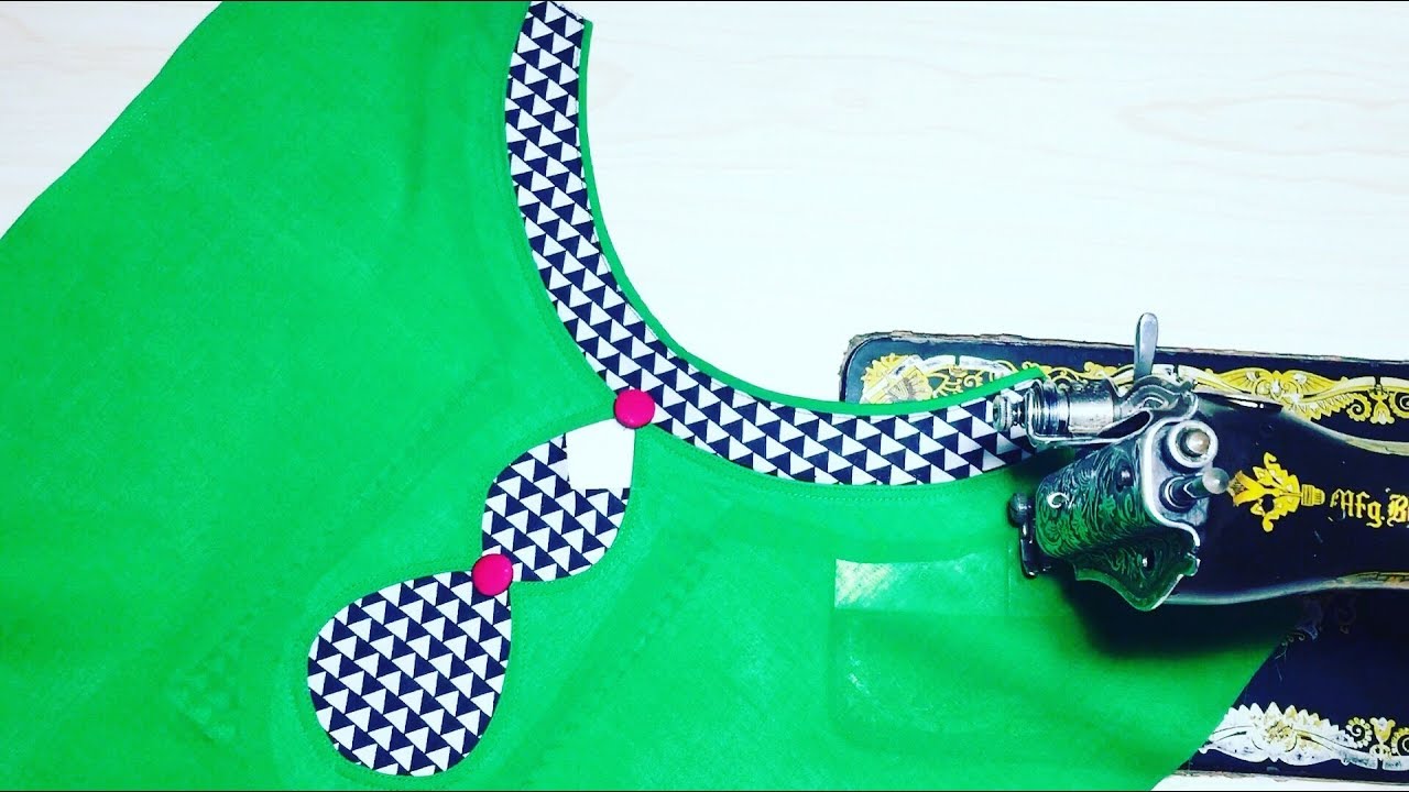 churidar neck design with piping