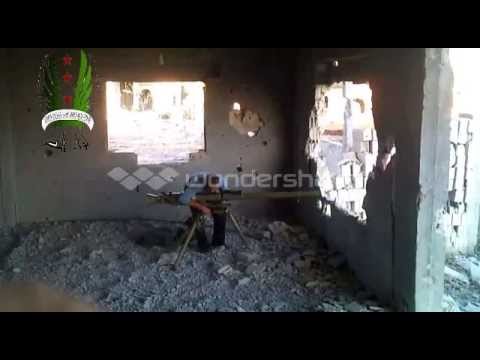 استهداف مقرات النظام في الكلية الحربية على جبهة الغاصبية في ريف حمص الشمالي بمدفع بي9 من قبل لواء النصر