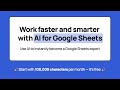 Use AI to become a Google Sheets expert in seconds!