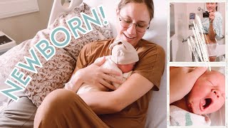 First 36 Hours with a Newborn in the Hospital — Cute Newborn Baby Cuddles + Postpartum Belly!