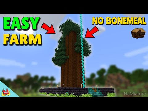 Beginner Wood Farm for Early Game Minecraft ~ Easy Tree Farm Tutorial