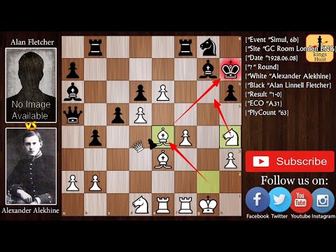 Alekhine's  Windmill tactic with a Queen Sacrifice | Alekhine vs Fletcher 1928